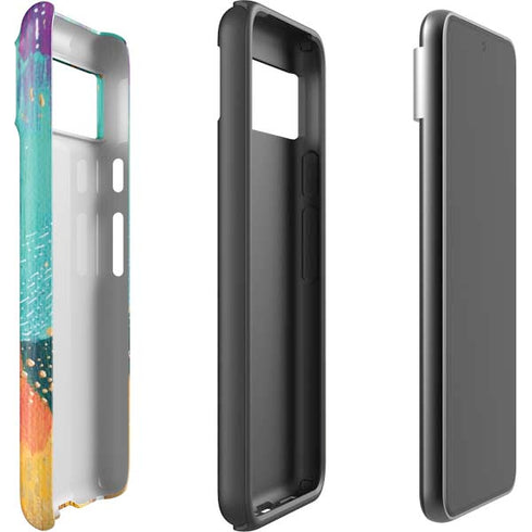 Turquoise Brush Stroke by Etta Vee Google Pixel 8 Pro Impact Case